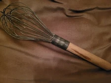 Huge Vtg Whisk French Wire Bakery Wood Handle approx. 13" Large Giant Whip Prop