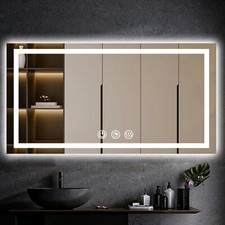 48  x32  LED Bathroom Mirror Anti-fog Dimmable Led Bathroom Vanity Mirror 3 Colors