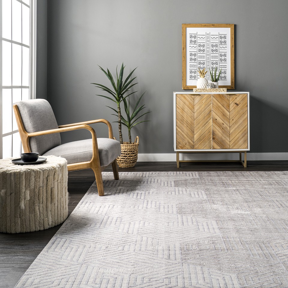 nuLOOM Adeline Contemporary Beige Indoor Machine Washable Area Rug eBay