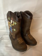Disney Toy Story Woody Bullseye Cowboy Boots Side Zip Brown Toddler Boys Size 5