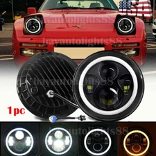 Fit PORSCHE 944 1983-1991 7 Inch LED HEADLIGHT HALO DRL HI-LO Beam Angel Eye DOT