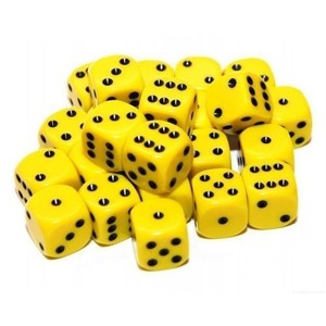 DICE - 16mm Yellow 6 sided spot dice - pack of 24 | eBay
