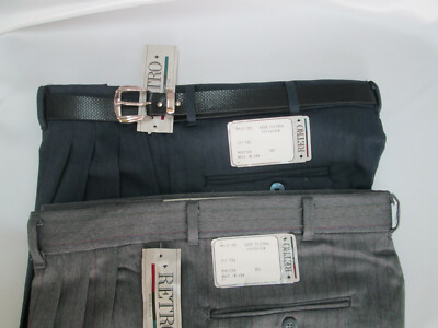 Mens pants Pleated blue dark light gray pinstripe 32 34 36 38  unhemmed NEW USA