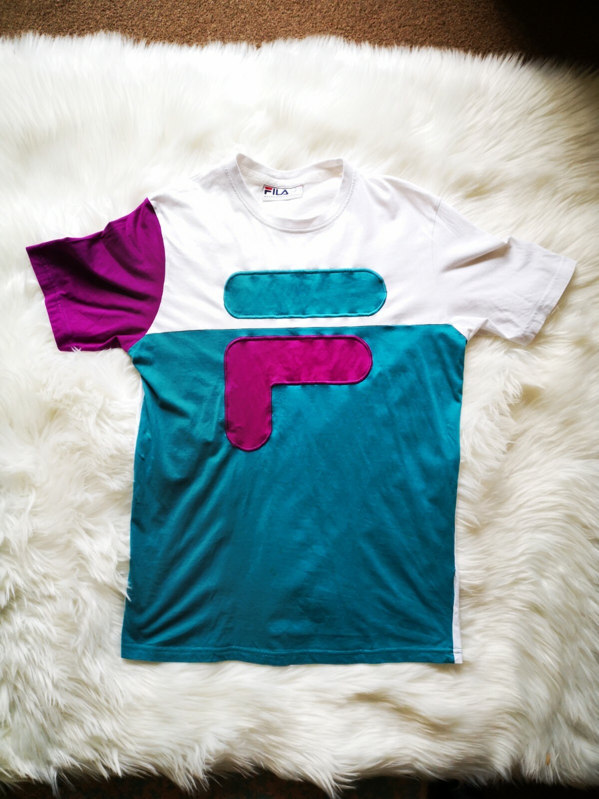 Fila T shirt media viola bianco teal abbigliamento sportivo italiano