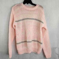 Vintage 80  s Style Sweater Loose Knit Pink Pastels No Tags