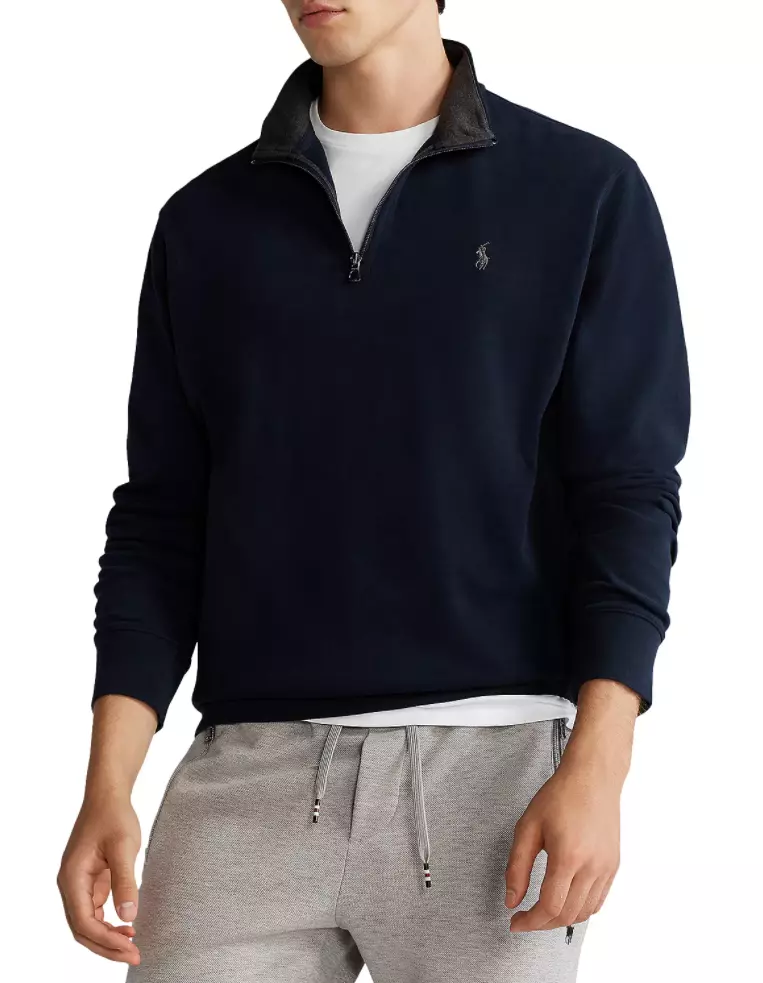 POLO RALPH LAUREN Men's Big & Tall Jersey Quarter-Zip Pullover Sweatshirt  3XB