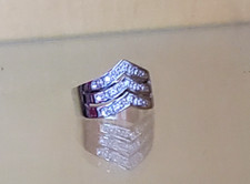 Sterling Silver ring size 6 Cubic Zirconia cocktail wedding band CZ .925