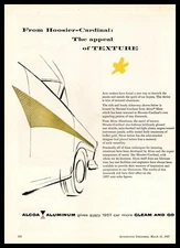 1957 ALCOA Aluminum Sheet Hoosier Cardinal Automobile Trim Vintage Print Ad