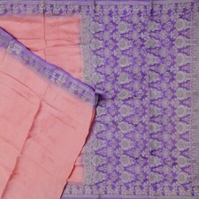 Vintage Pink Sarees 100 Pure Silk Woven Indian Sari 5YD Decor Craft Fabric