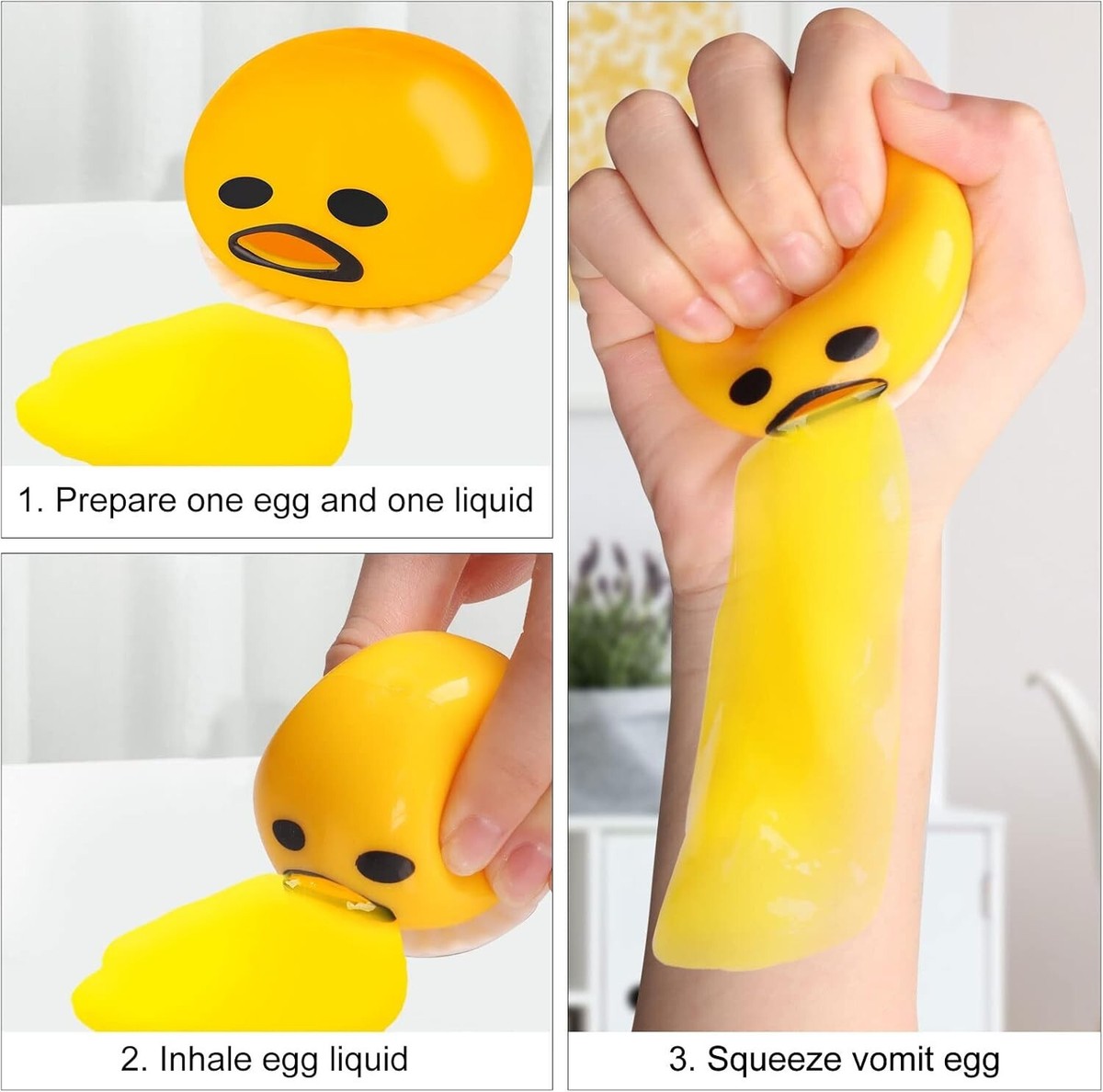 Yolk Stress Vomiting Stress Ball Cute Lazy Egg Yolk Puking Sucking