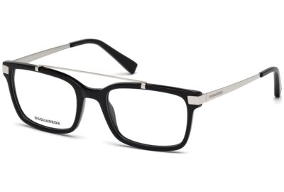 DSQUARED2 DQ5209 001 Black Plastic Aviator Optical Eyeglasses Frame 52-19-140 RX