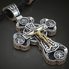 23g Long Cross Orthodox Christianity Saints Virgin Mary Pendant 925 SOLID SILVER