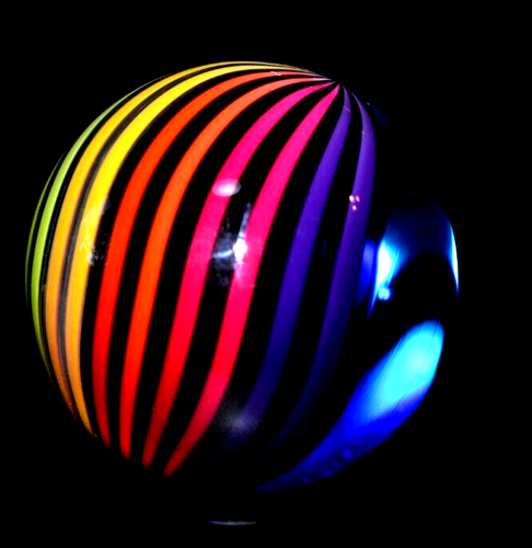 FRITZ LAUENSTEIN GLASS MARBLE/1.642"-PEEK into the RAINBOW-SAPPHIRE,TURQ.,FERN + - Picture 8 of 10