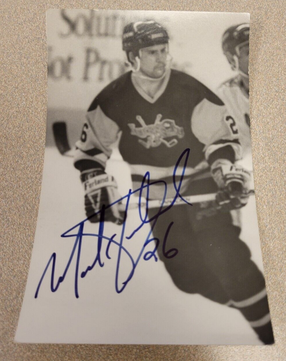 MARK KACHOWSKI SIGNED MUSKEGON LUMBERJACKS IHL HOCKEY PHOTO