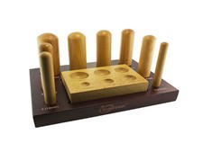 8-Piece Wood Dapping Doming Punch Block Set 10mm to 31mm Non Marring Metal Form