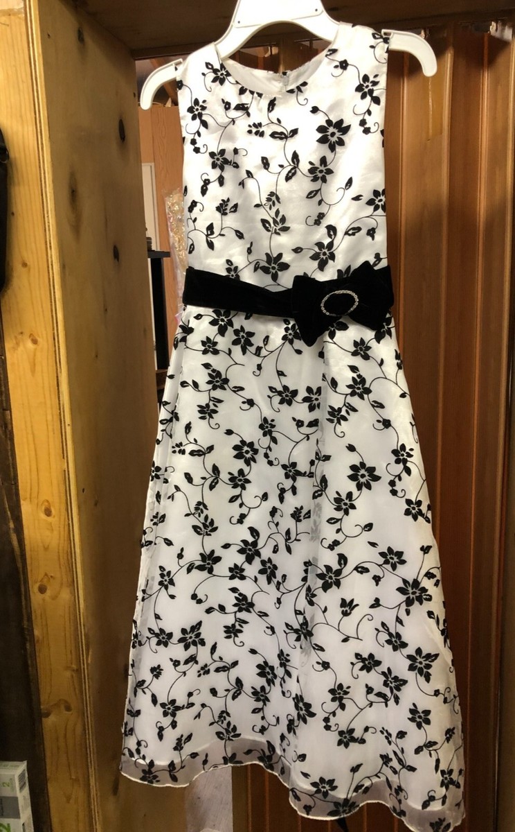 Girls Dress Size 12 By: Sugar Plum Color Blk/White Sleeveless | eBay