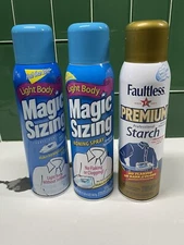 Lot Of 3 Magic Sizing Fabric Finish & Faultless Starch  Spray 20oz