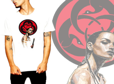Samura T-Shirt Neo Tokyo Urban Samurai With Katana Akira Ghost In The Shell Tee