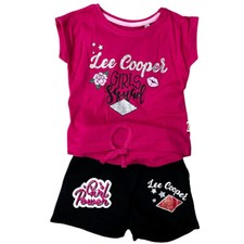 Lee Cooper summer set T-shirt shorts size 104 - 164 pink/black France New
