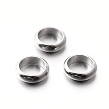 10 pc 201 Stainless Steel Silver Beads 10mm Large Hole: 7mm - Fit Paracord