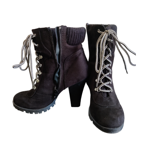 Black Paprika Heeled boots Size 9M - Picture 4 of 5
