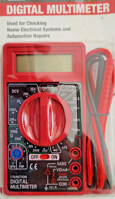 7 Function Digital Voltmeter Battery Tester Ohmmeter Ammeter Transistor OHM 