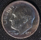 1953 BETTER DATE PROOF Roosevelt Dime 90% Silver MONSTER TONING 10c US Coin AU
