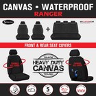 For Ford Ranger PX Dual Cab 2015-2022 TRADIES Black Canvas Car Seat Covers