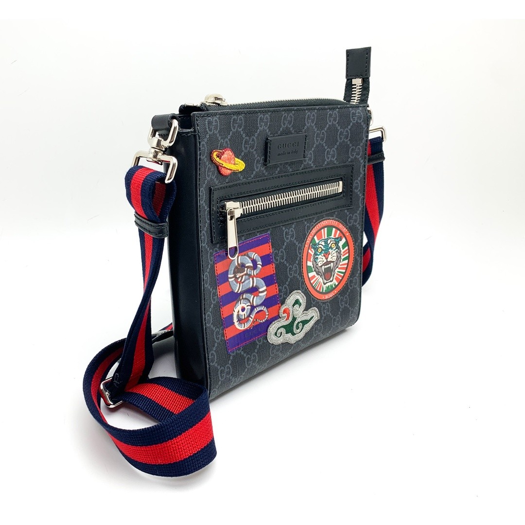 GUCCI GG Supreme Patchwork Tra Snake Courier Shou… - image 2