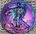 2015 American Silver Eagle 1 oz .999 Fine Silver Coin Uncirculated rainbow toned