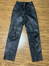 Vintage 90s Y2K Black Leather Pants Size 8 Women  s Gorpcore Rocker Goth Grunge