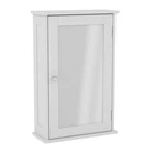 Bathroom Wall Cabinet Single Mirror Door Cupboard White Wood By Home Discount