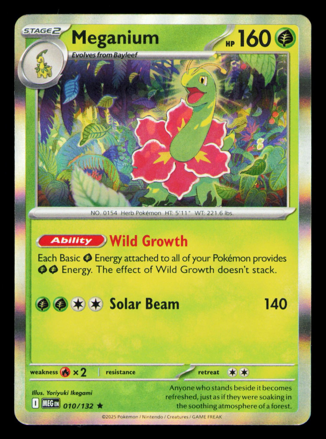 Meganium Holo Rare ME01: Mega Evolution 010/132 NM