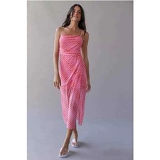 Urban Outfitters Dress Y2K Pink Mesh Midi Wild Side Draped Feminine M Boho 90's