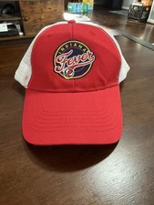 Indiana Fever Snapback Hat Red White WNBA Trucker Mesh Cap Lucas Oil Adjustable