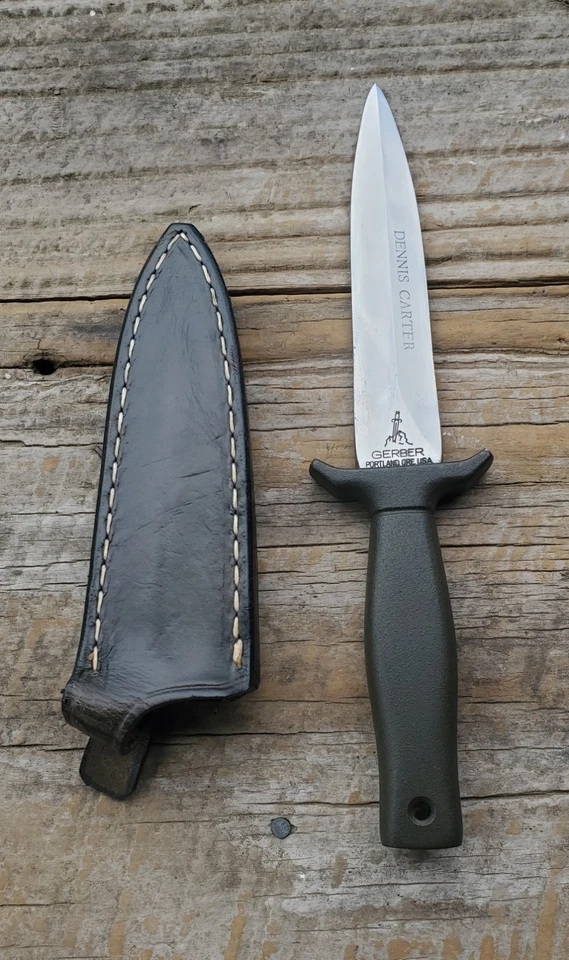 Vintage Gerber Mk1 Boot Knife First Year Production L6 Tool Steel Gray #001460 - Image 4 of 4