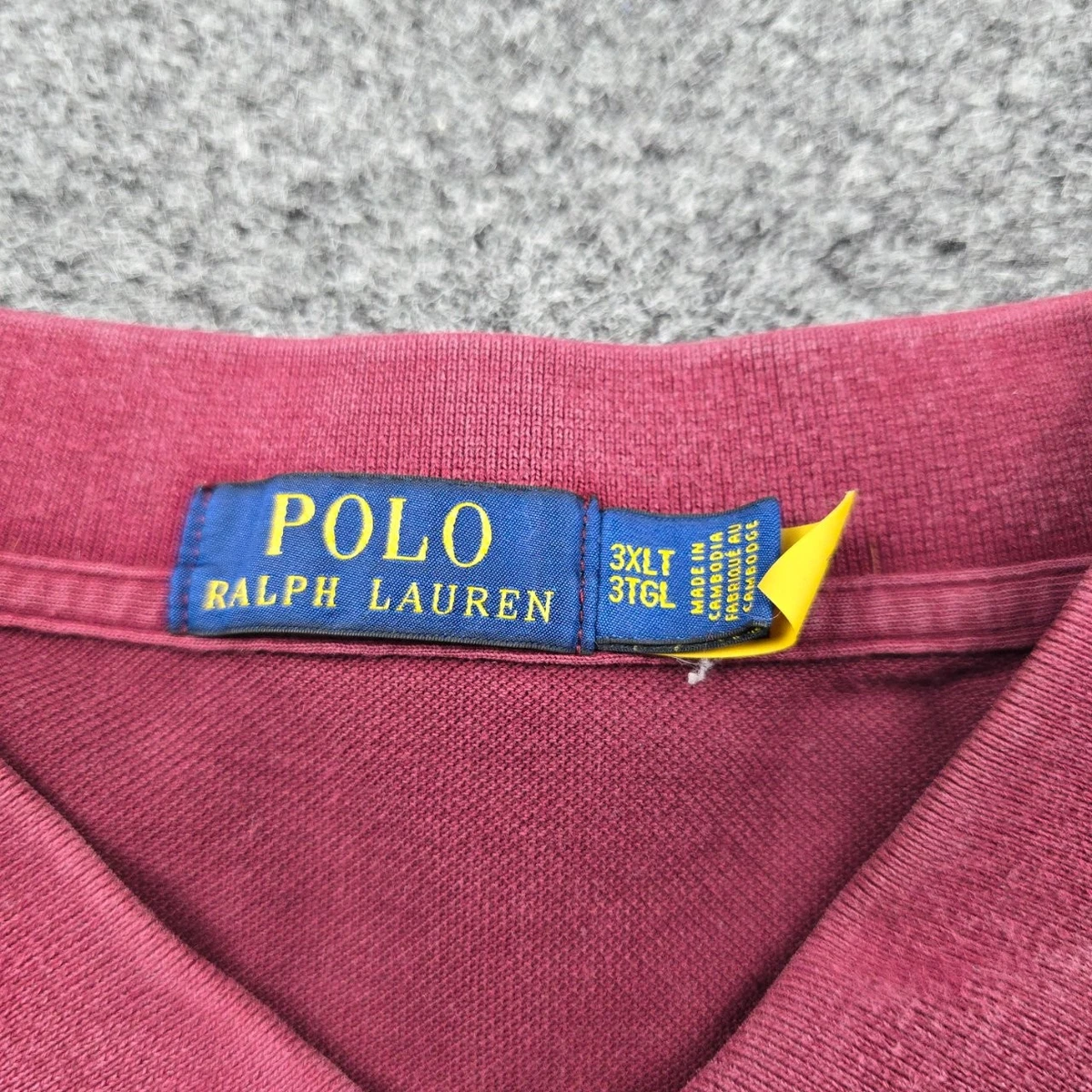 Ralph Lauren Shirt Mens 3XLARGE Red Cotton Short Sleeve Polo Pique TALL 3XLT