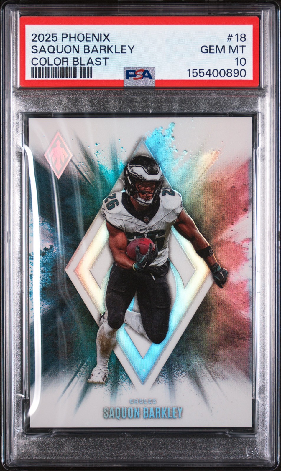 2025 Panini Phoenix Color Blast #18 Saquon Barkley PSA 10