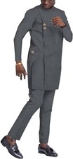 African Traditional Suit for Men Dashiki Outfit 2 Piece African Mens Clothes