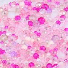 1100pcs 4mm 6mm 8mm pink faceted glass beads for jewelry making crysta