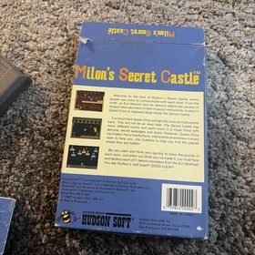 Milon's Secret Castle Nintendo NES Operation Manual And Box UNTESTED