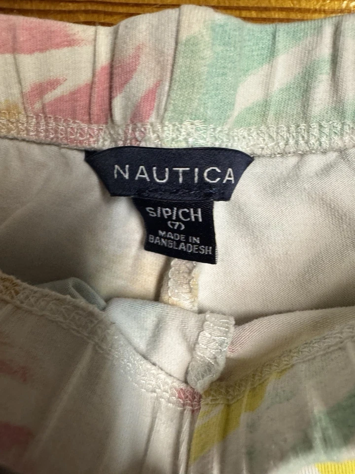 2 Pairs Girls Size 7 Nautica Shorts - Pink & Multi-color (As Pair Or Separate) - Image 2 of 4