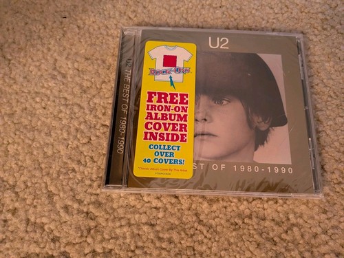 U2, The Best Of 1980-1990 CD. RARE PROMO Iron-On Album Cover Inside. NEW, Sealed prezzo ebay