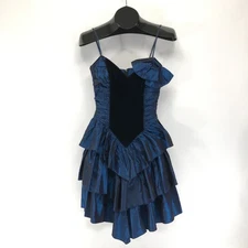 Vintage Gunne Sax by Jessica McClintock Taffeta Party Dress Size 5 Tiered '80s