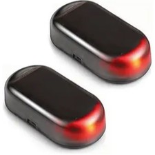 Solar Power Simulated Dummy Alarm, 2Pack Warning Anti-Theft LED Flashing Securit