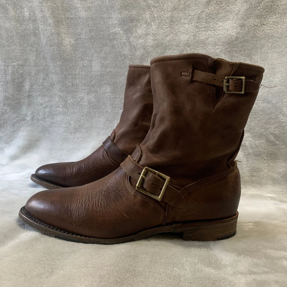 Винтажная обувь компании коричневый кожаный Moto ботильоны женский размер 9,5 М сделано в США - Изображение 2 из 4