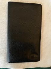 Longchamp Black Leather Passport Holder Travel Wallet Organizer Card Slots