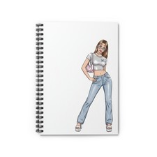 Trendy Girl Illustration Spiral Notebook  Ruled Journal