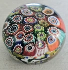 Vintage Millefiori Murano Art  Glass Cane Design Multicolor Paperweight
