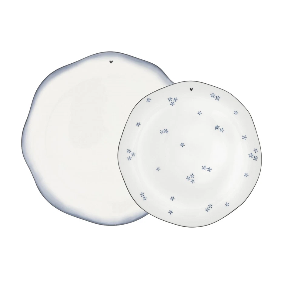 12tlg. Tellerset Iris Blue Speise- und Frühstücksteller Bastion Collections